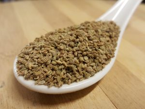 Semillas de ajwan también llamado carom, ajwain o ajowan