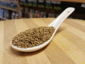 Semillas de ajwan también llamado carom, ajwain o ajowan
