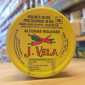 Lata de 80 gramos de Alegrías Riojanas J.Vela en Sally Pepper la tienda de especias, chiles y salsas picantes
